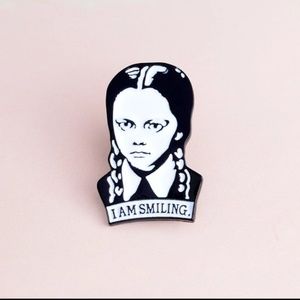 Addams Family Wednesday I Am Smiling Emblem Pin